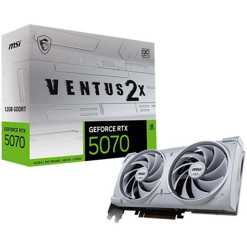 MSI GeForce RTX 5070 12GB VENTUS 2X OC WHITE GDDR7 Gaming Graphics Card MSI GeForce RTX 5070 12GB VENTUS 2X OC WHITE GDDR7 Gaming Graphics Card